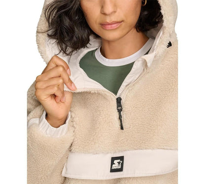 Starter Women's 1/4-Zip Sherpa Pullover Hoodie - Sand