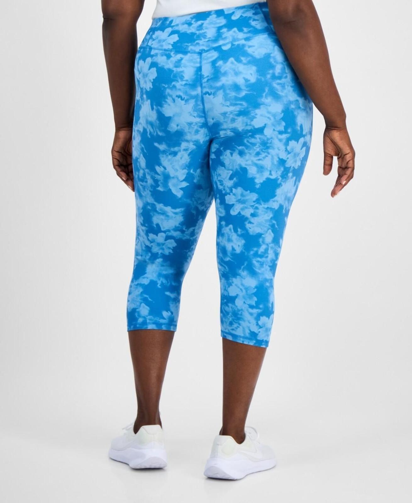 ID Ideology Plus Size Abstract Dye Capri Leggings - Abs Dye Teal