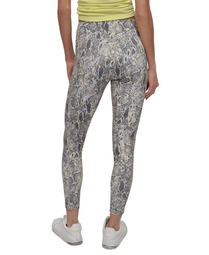 Dkny Sport Women's Printed High-Waist 7/8 Tights - Mystic Python Vintage Khaki