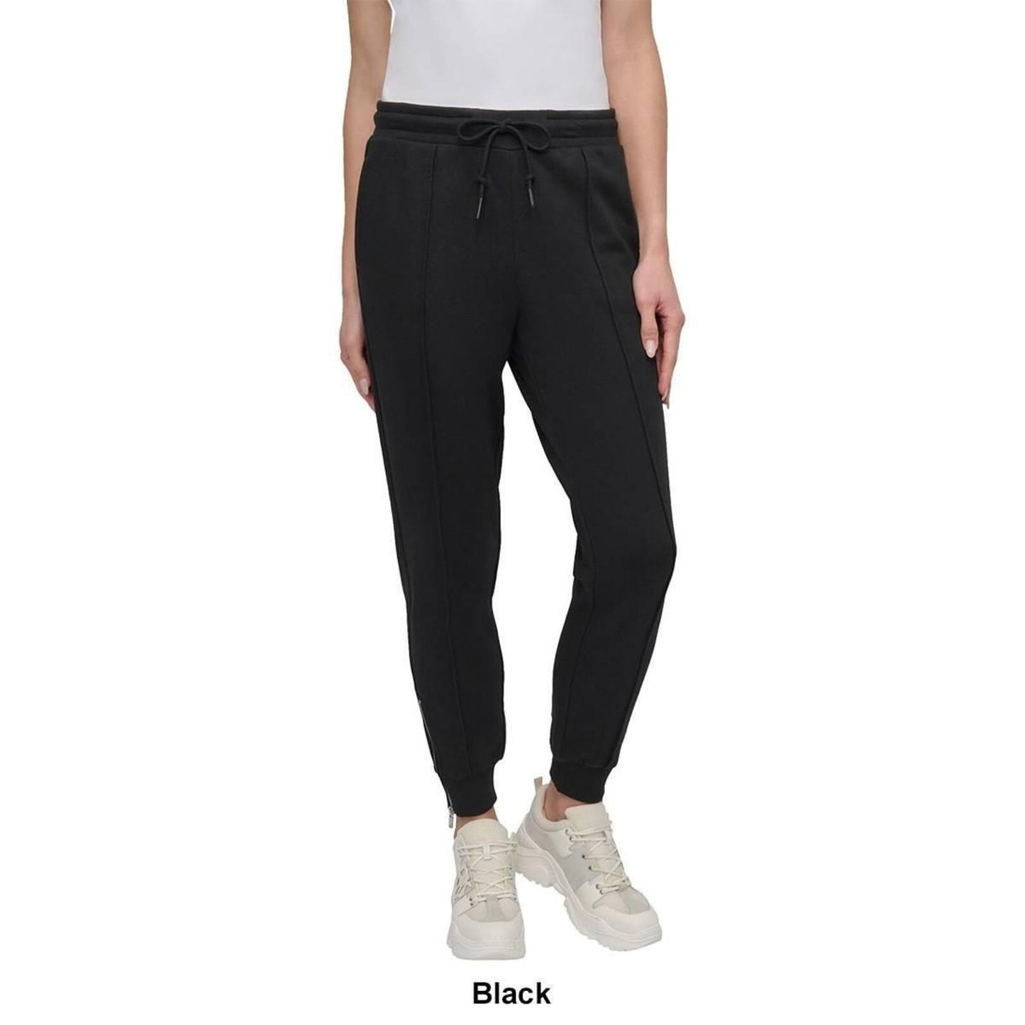 Dkny Sport Women's Zip-Cuff High-Rise Cotton Joggers - Coral Crush