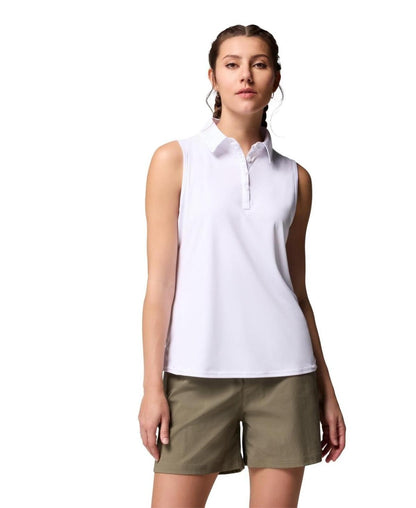 Columbia Women's Cedar Coast Sleeveless Polo Top - White