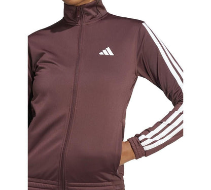 Adidas Women's Tricot 3-Stripes Track Jacket - Aurora Ruby/White