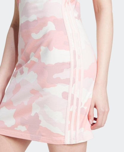 Adidas Women's Essentials 3-Stripes Camo Print Tank Dress - Sandy Pink - XL