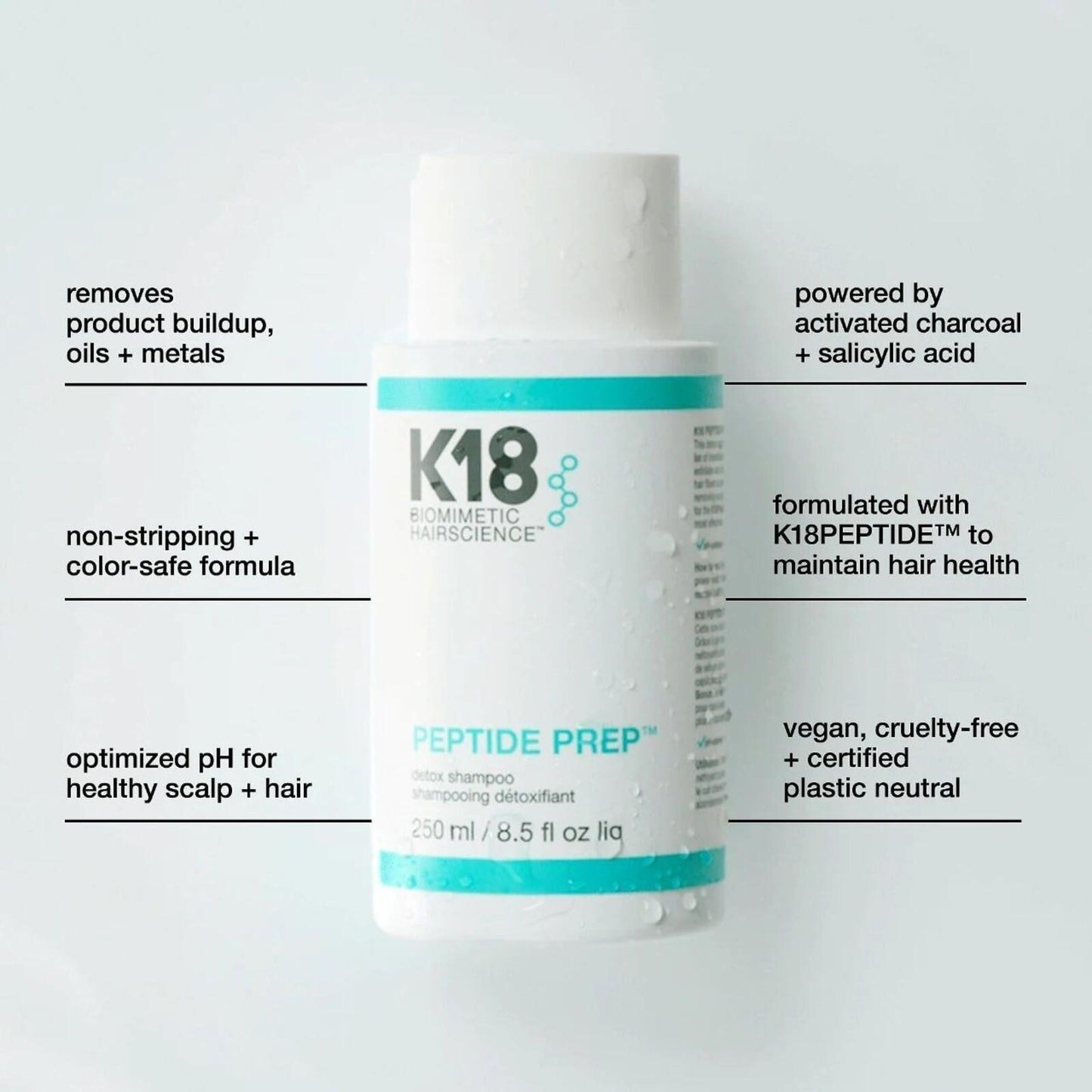 K18 Peptide Prep Detox Shampoo - 8.5oz Full Size