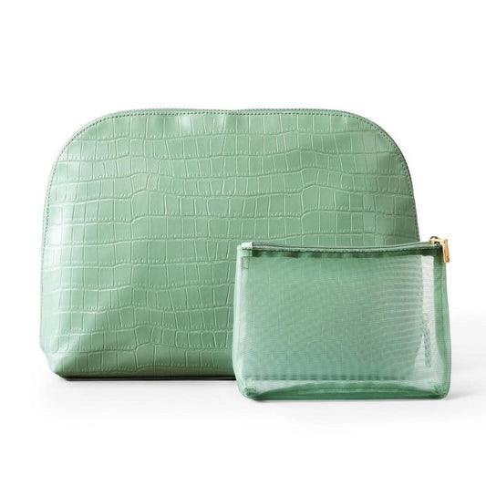 Sonia Kashuk™ Large Travel Makeup and Toiletry Bag Set - 2pc - Sage Croc