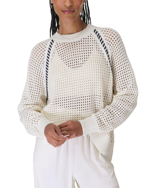 Sweaty Betty Knitted Whipstitch Pull Over Sweater - Ivory