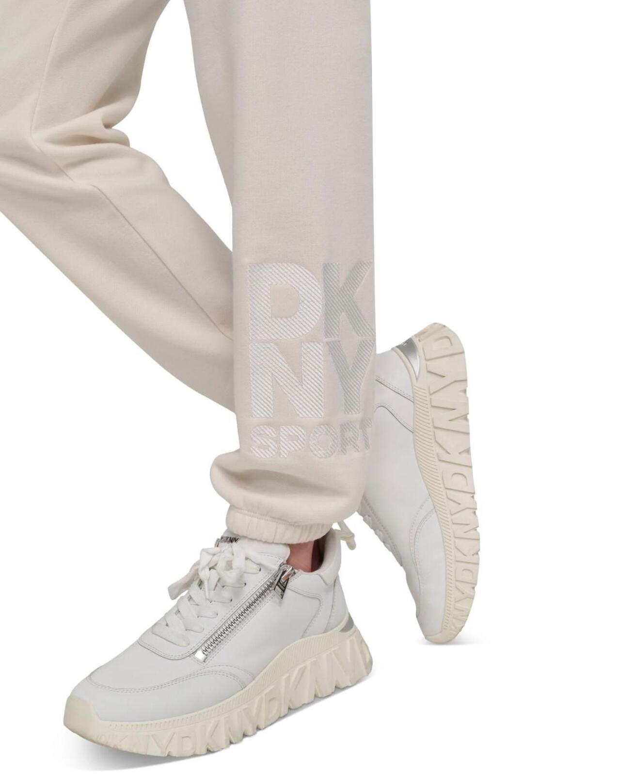 Dkny Sport Women's Embroidered-Logo Joggers - Eggnog/ Ivory