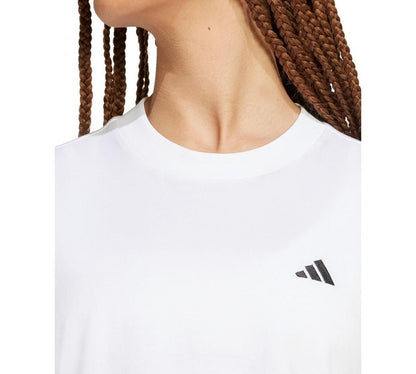 Adidas Women's Essentials Small Logo T-Shirt - White, Medium, M