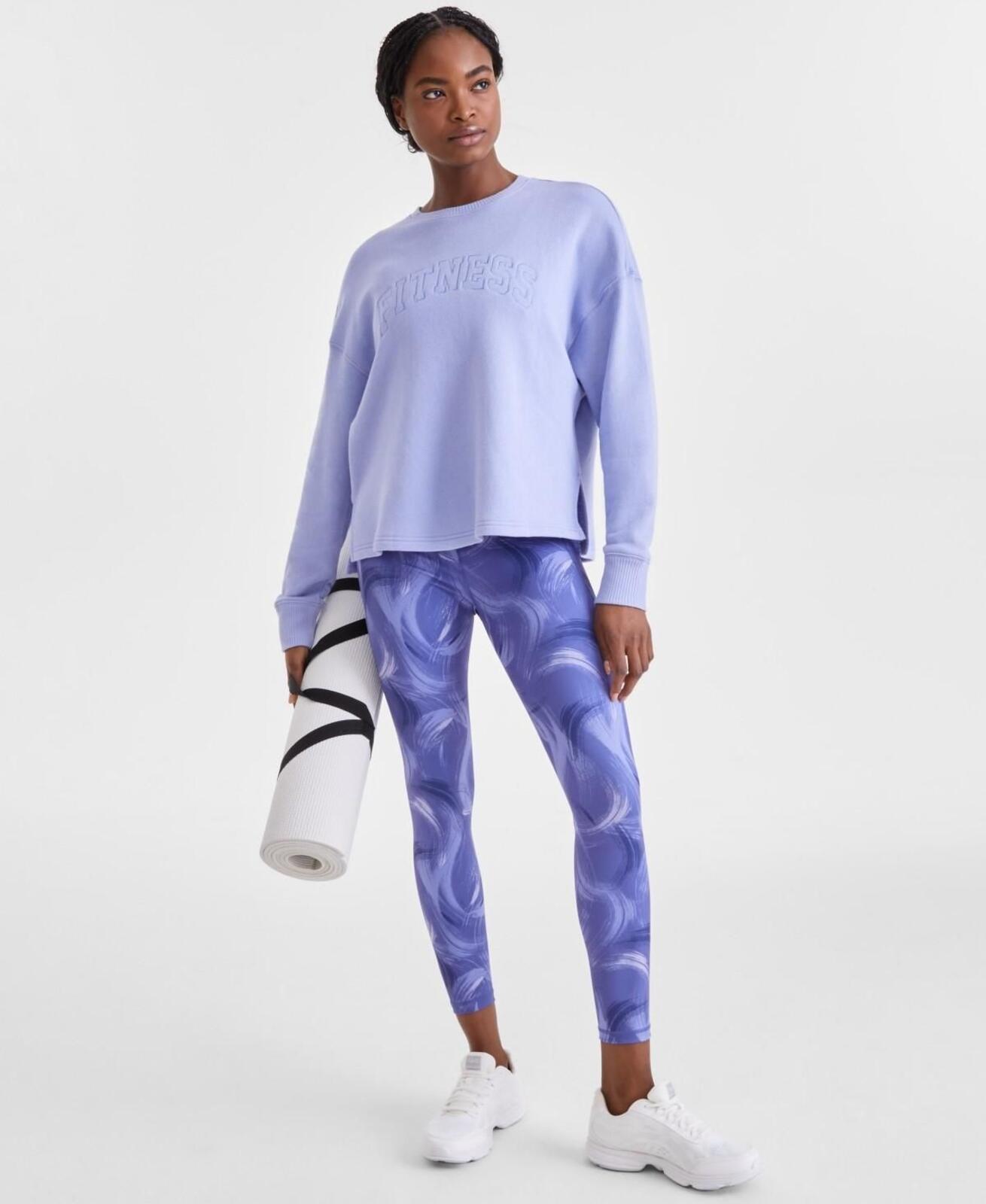 ID Ideology Women's Fitness Crewneck Knit Sweatshirt - Thistle Down