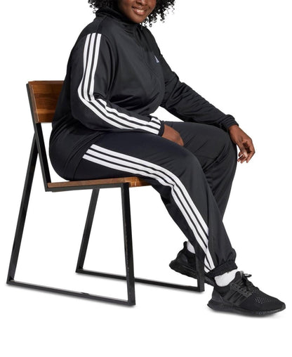 adidas Womens Multi Sprt Track Zip Up - 3 Stripe - Black/White 2XL