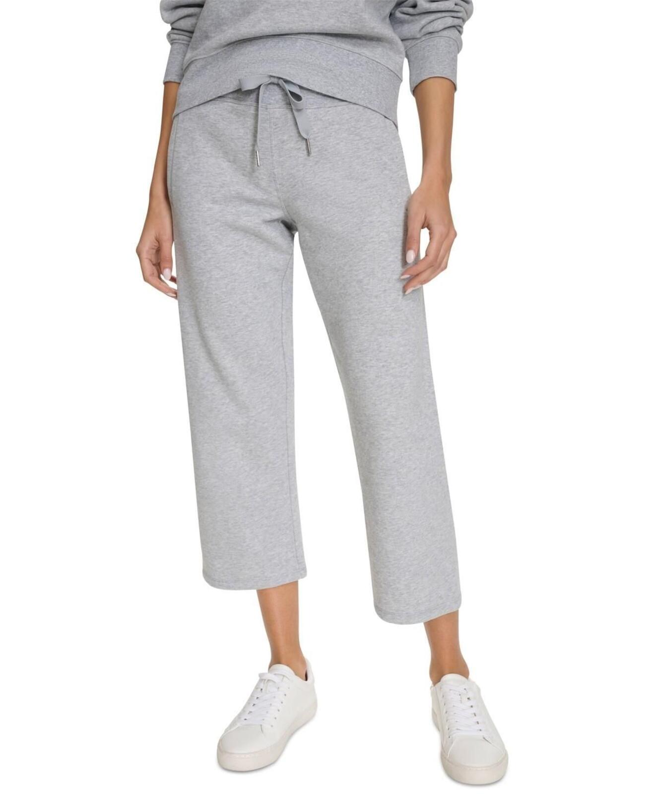 Calvin Klein Women's Cropped Drawstring-Waist Pants - Pearl Grey Heather