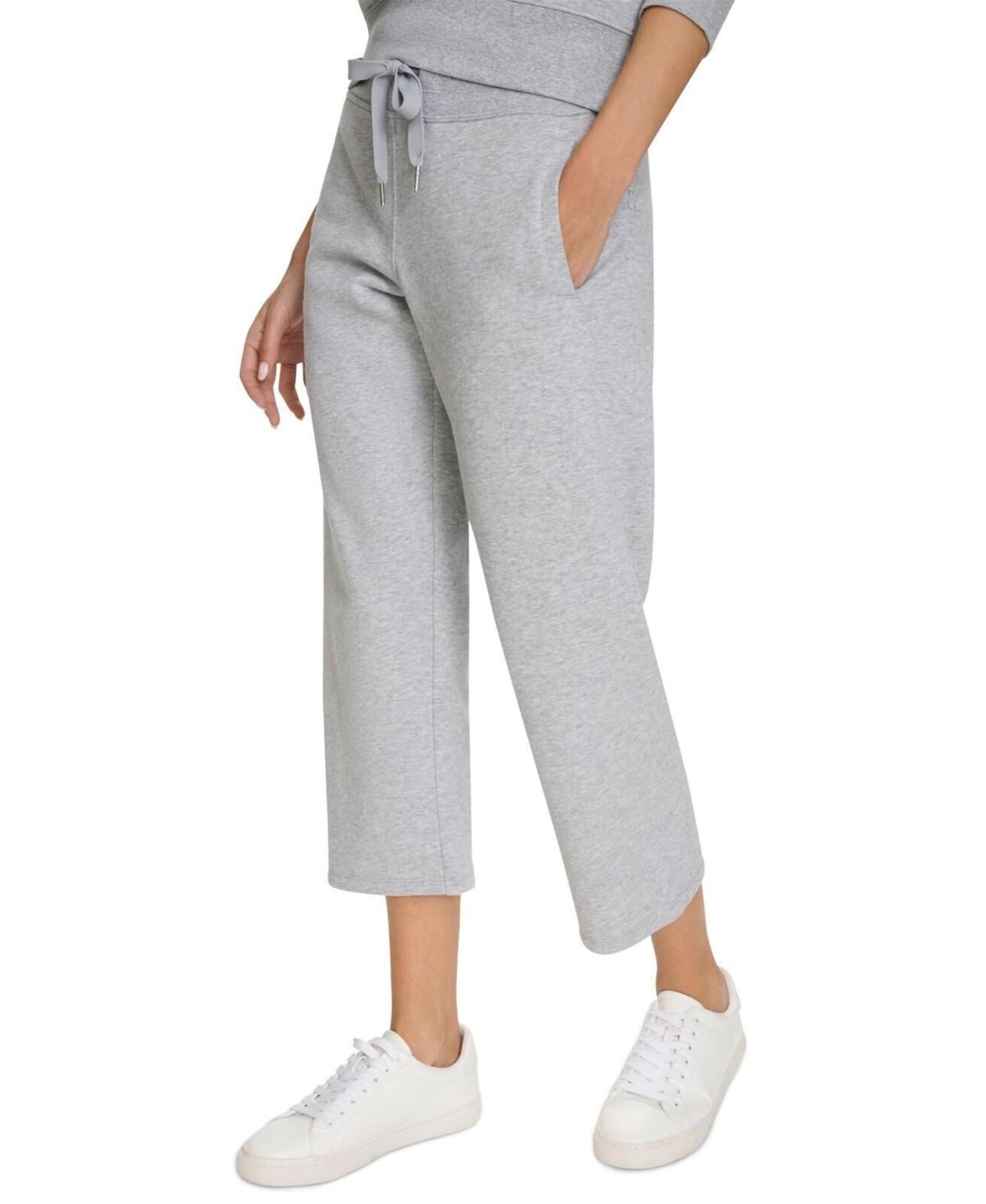Calvin Klein Women's Cropped Drawstring-Waist Pants - Pearl Grey Heather