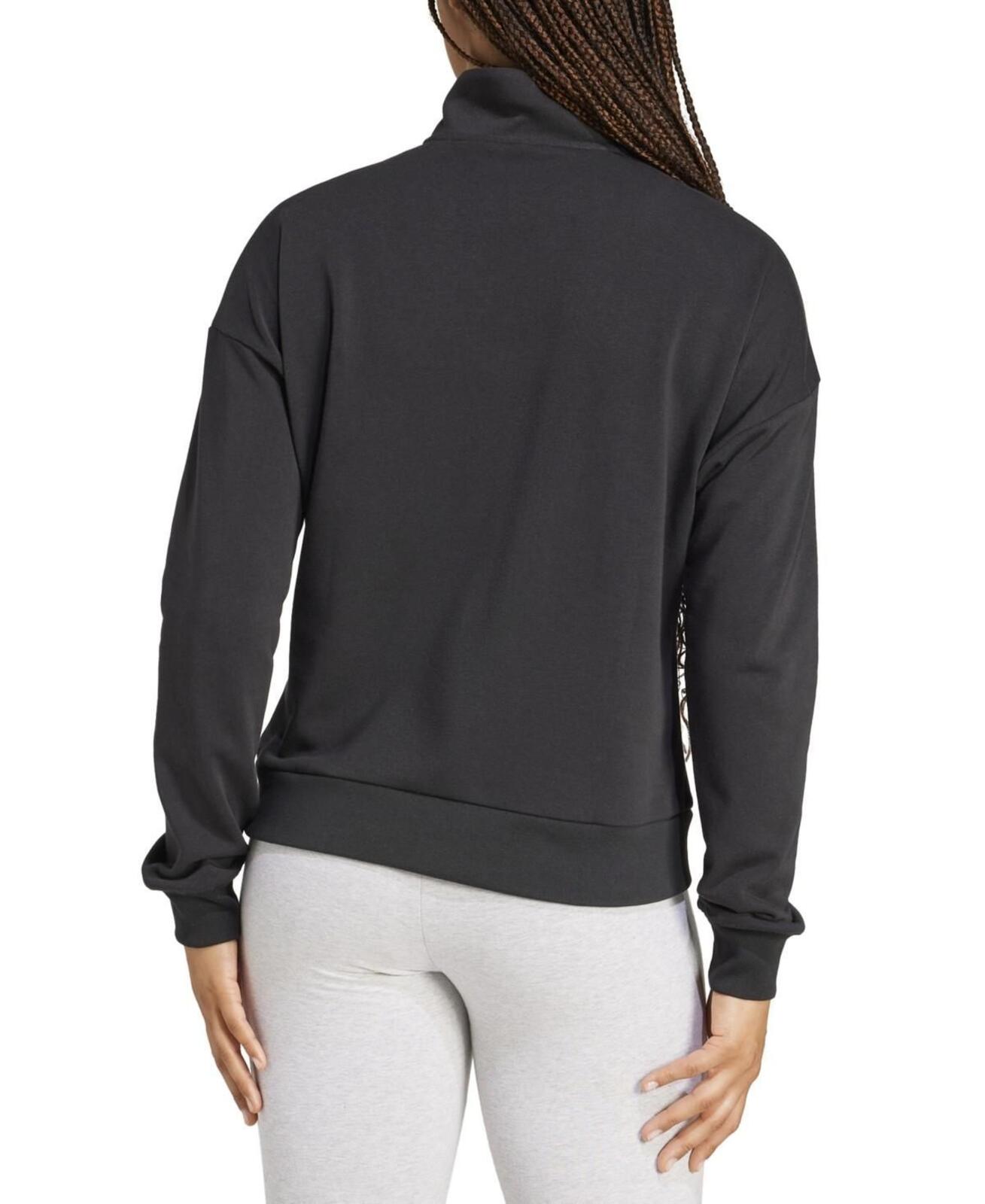 Adidas French Terry Quarter Zip Pullover, Medium, Black