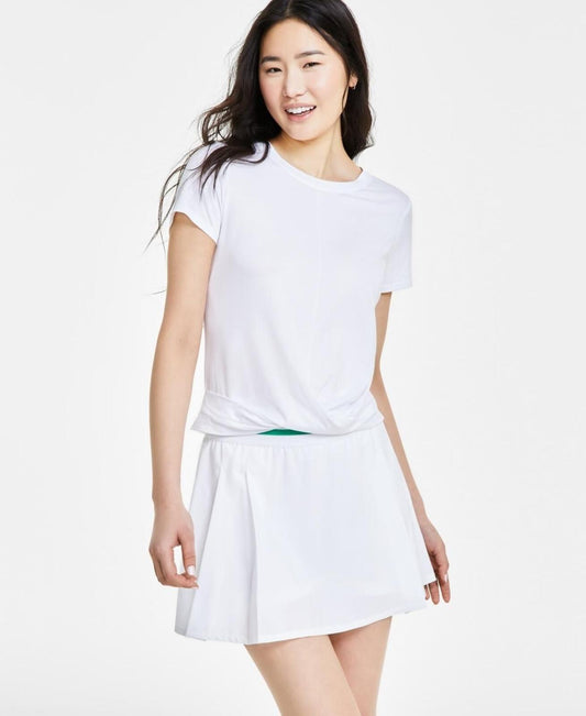 ID Ideology Women's Twist-Front Performance T-Shirt - Bright White