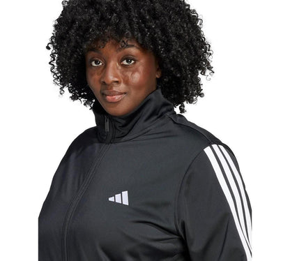 adidas Womens Multi Sprt Track Zip Up - 3 Stripe - Black/White 2XL
