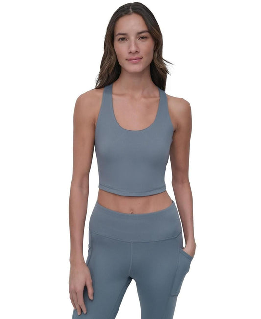Dkny Sport Women's Balance Compression Cropped Tank Top - Blue Fog