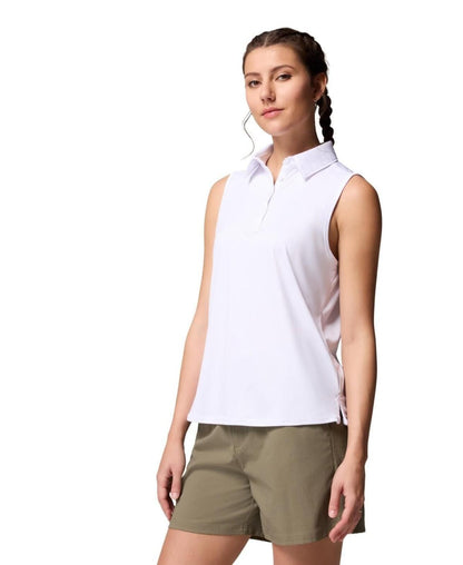 Columbia Women's Cedar Coast Sleeveless Polo Top - White