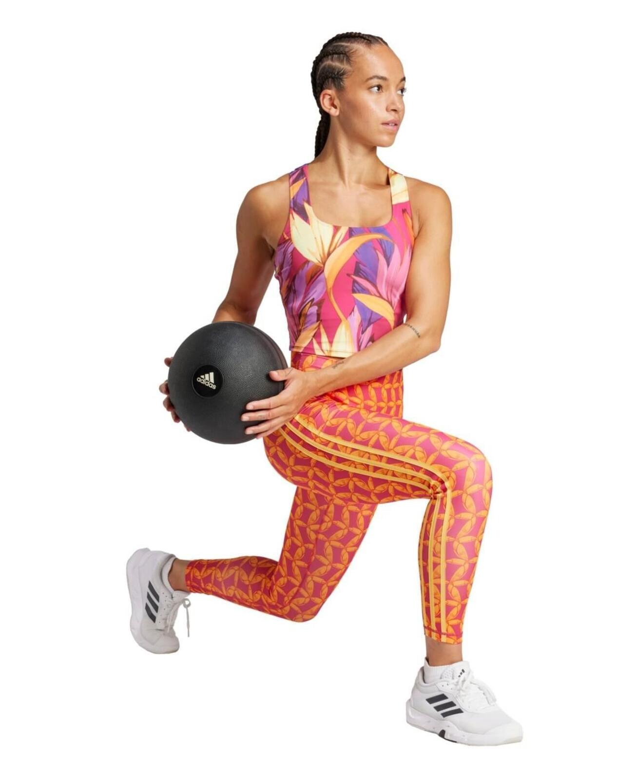 Adidas Women's X Farm Rio 7/8 Training Leggings - Bright Orange/Bold Pink