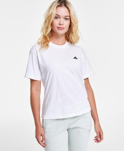 Adidas Women's Essentials Small Logo T-Shirt - White, Medium, M