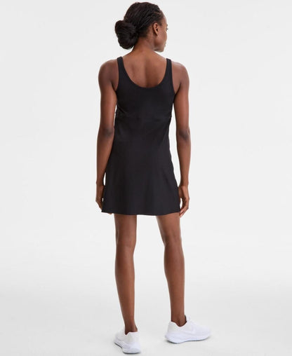 ID Ideology Women's Performance Ribbed Sleeveless Dress - Deep Black