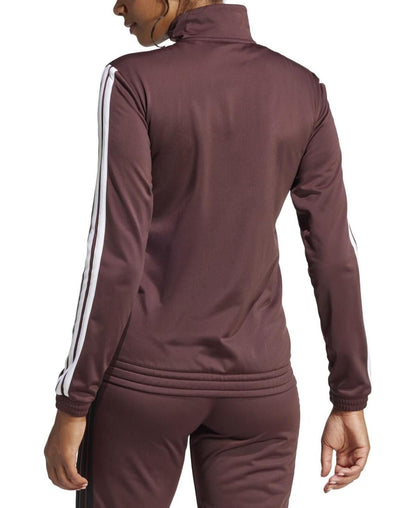 Adidas Women's Tricot 3-Stripes Track Jacket - Aurora Ruby/White