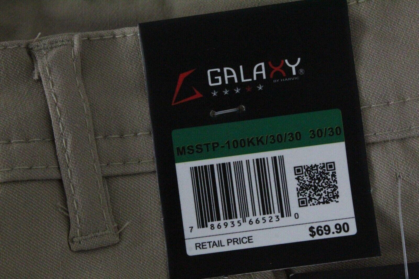 GALAXY by HARVIC - Men's Pants Stretch Twill Size 30W X 30L - Khaki