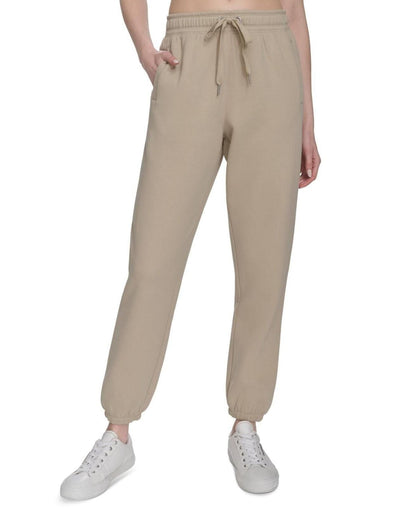 Calvin Klein Performance Women's High-Waist Fleece Pants - White Pepper
