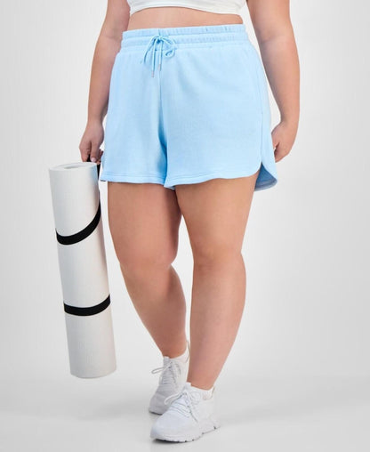 ID Ideology Plus Size Solid-Color Knit Pull-on Shorts - Silent Breeze