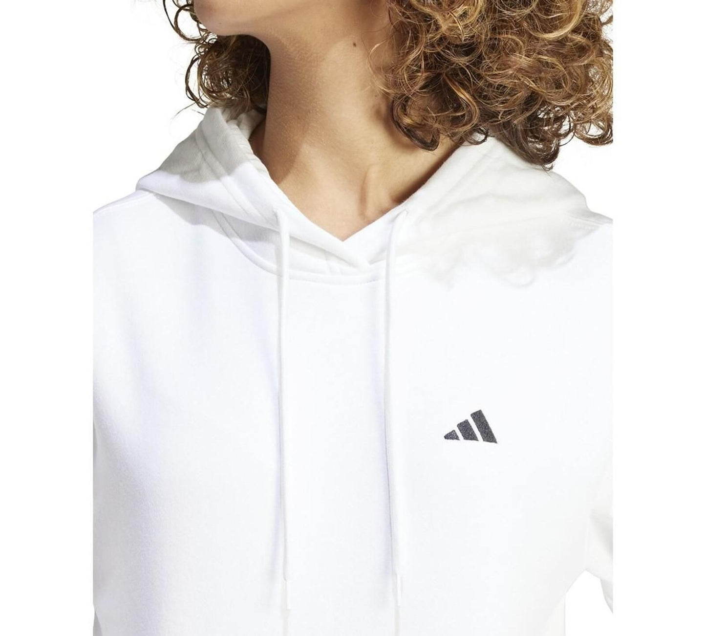 Adidas Women's Logo Feel Cozy Fleece Hoodie - White - XS
