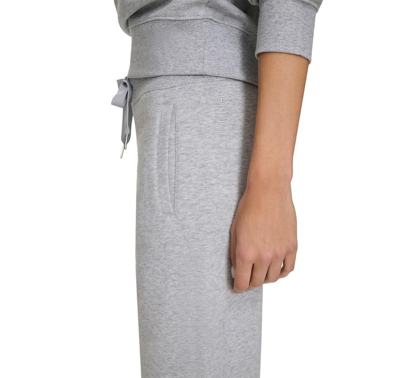 Calvin Klein Women's Cropped Drawstring-Waist Pants - Pearl Grey Heather