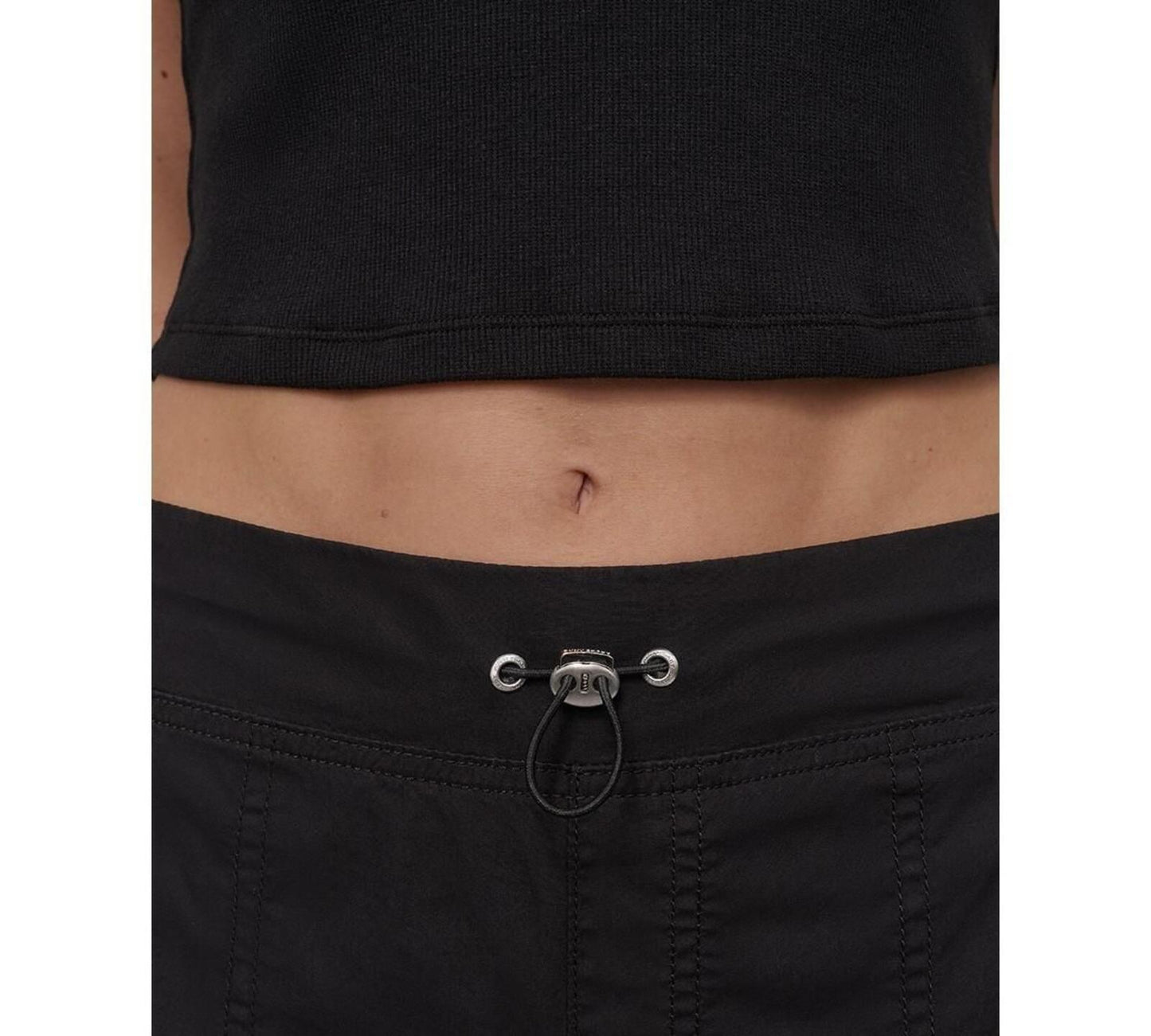 Dkny Sport Women's Cotton High-Rise Wide-Leg Cargo Pants - Black