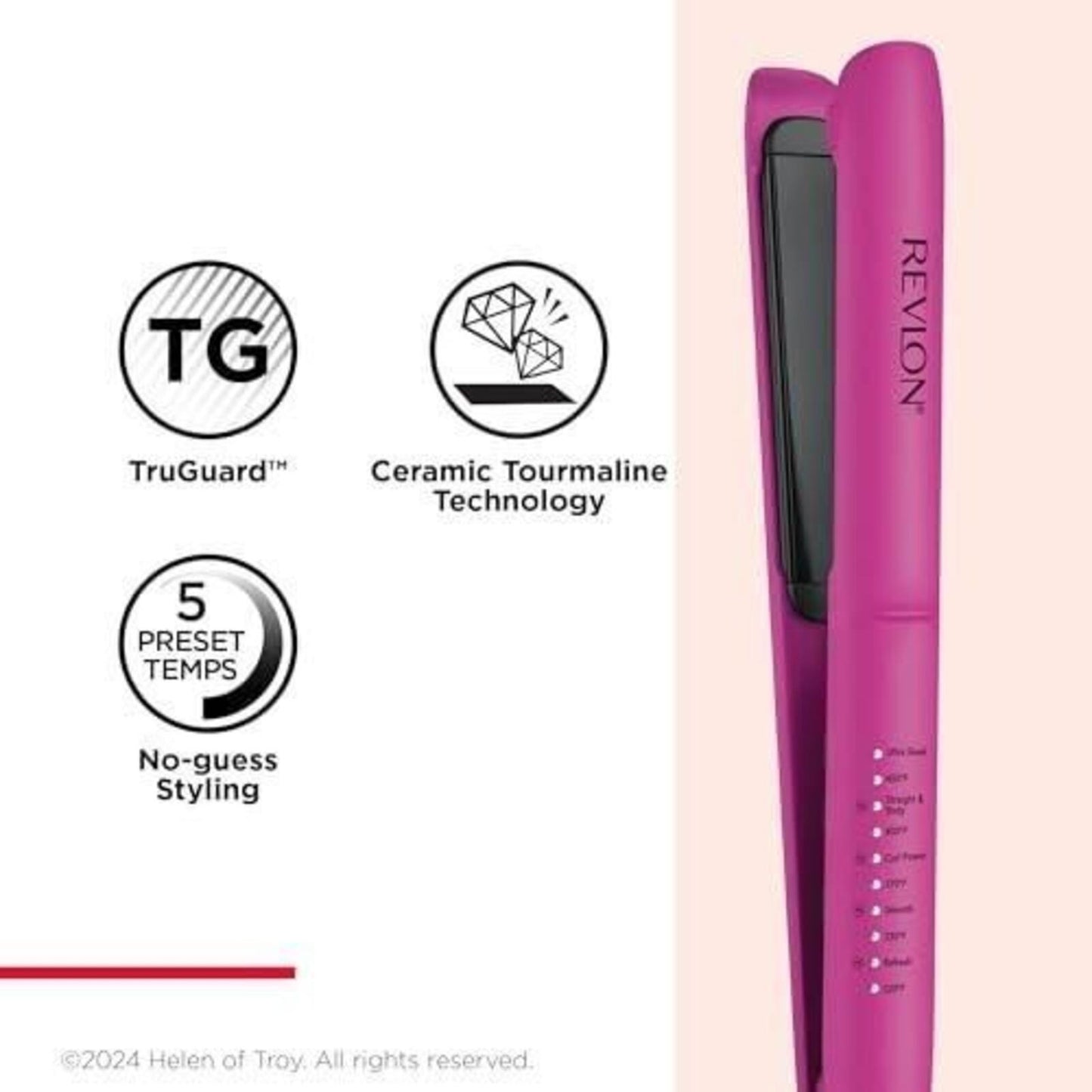 Revlon Easy Heat Precision Hair Flat Iron - 1": Ceramic
