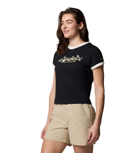 Columbia Women's Rolling Bend Graphic Ringer Top - Black, Outback Critters