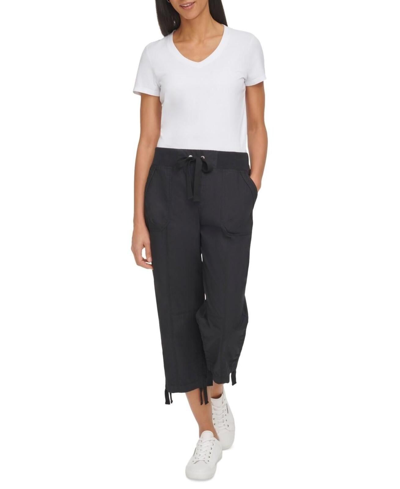Calvin Klein Women's Convertible Cargo Capri Pants - Black