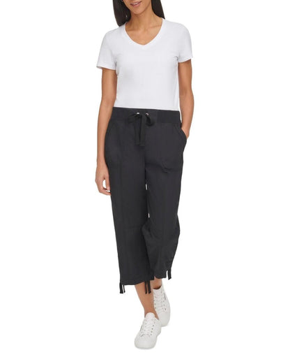 Calvin Klein Women's Convertible Cargo Capri Pants - Black
