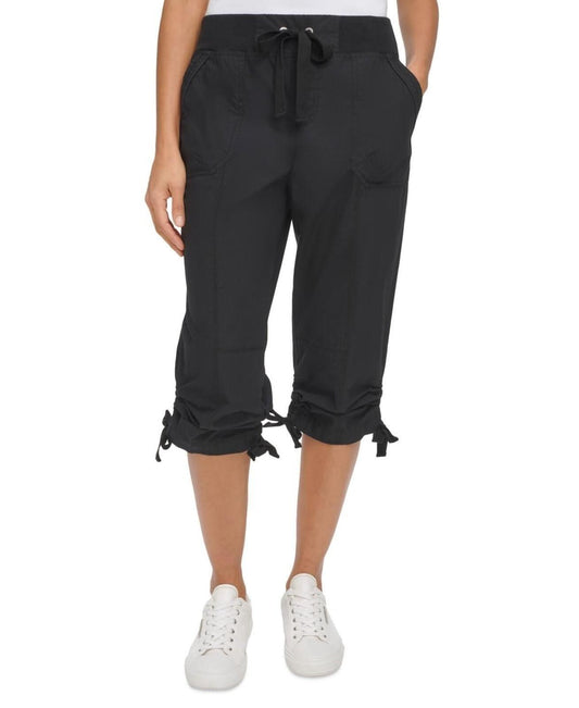 Calvin Klein Women's Convertible Cargo Capri Pants - Black
