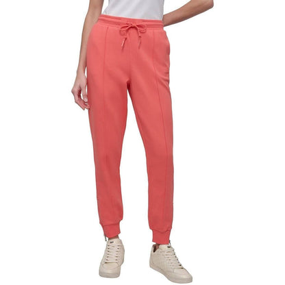 Dkny Sport Women's Zip-Cuff High-Rise Cotton Joggers - Coral Crush