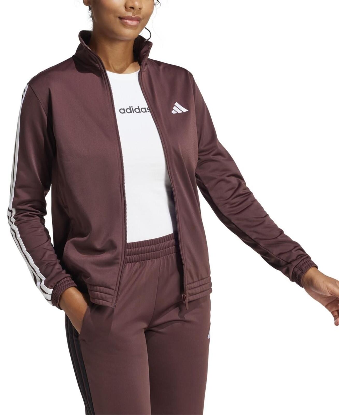 Adidas Women's Tricot 3-Stripes Track Jacket - Aurora Ruby/White