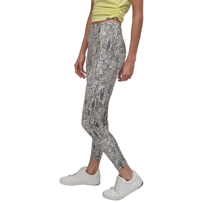 Dkny Sport Women's Printed High-Waist 7/8 Tights - Mystic Python Vintage Khaki