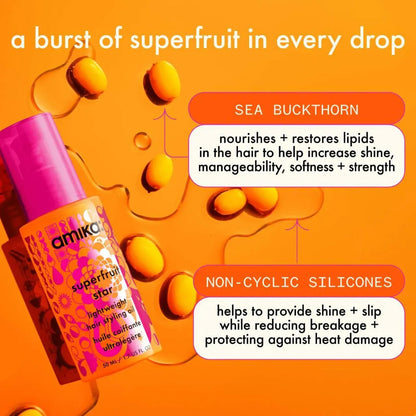 Amika Superfruit Star Lightweight Hair Styling Oil - 1.7oz Full Size