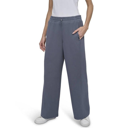 Dkny Sport Women's Highline Ribbed Wide-Leg Pants - Turbulence