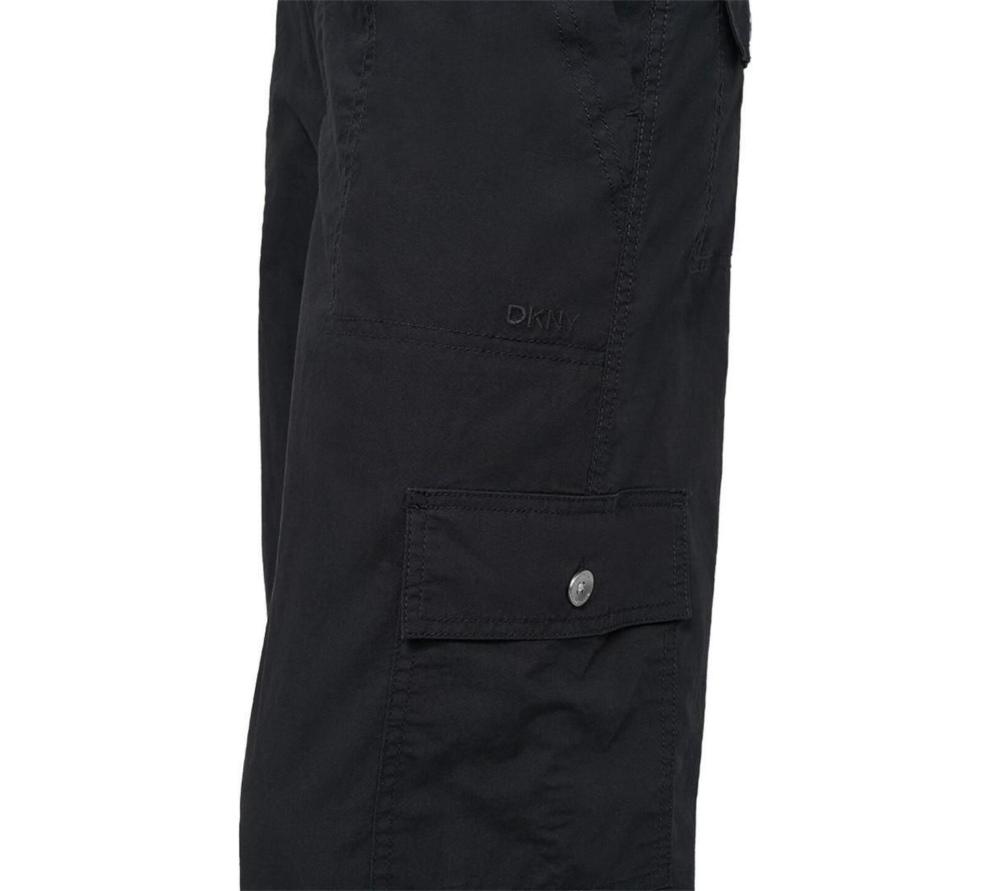 Dkny Sport Women's Cotton High-Rise Wide-Leg Cargo Pants - Black