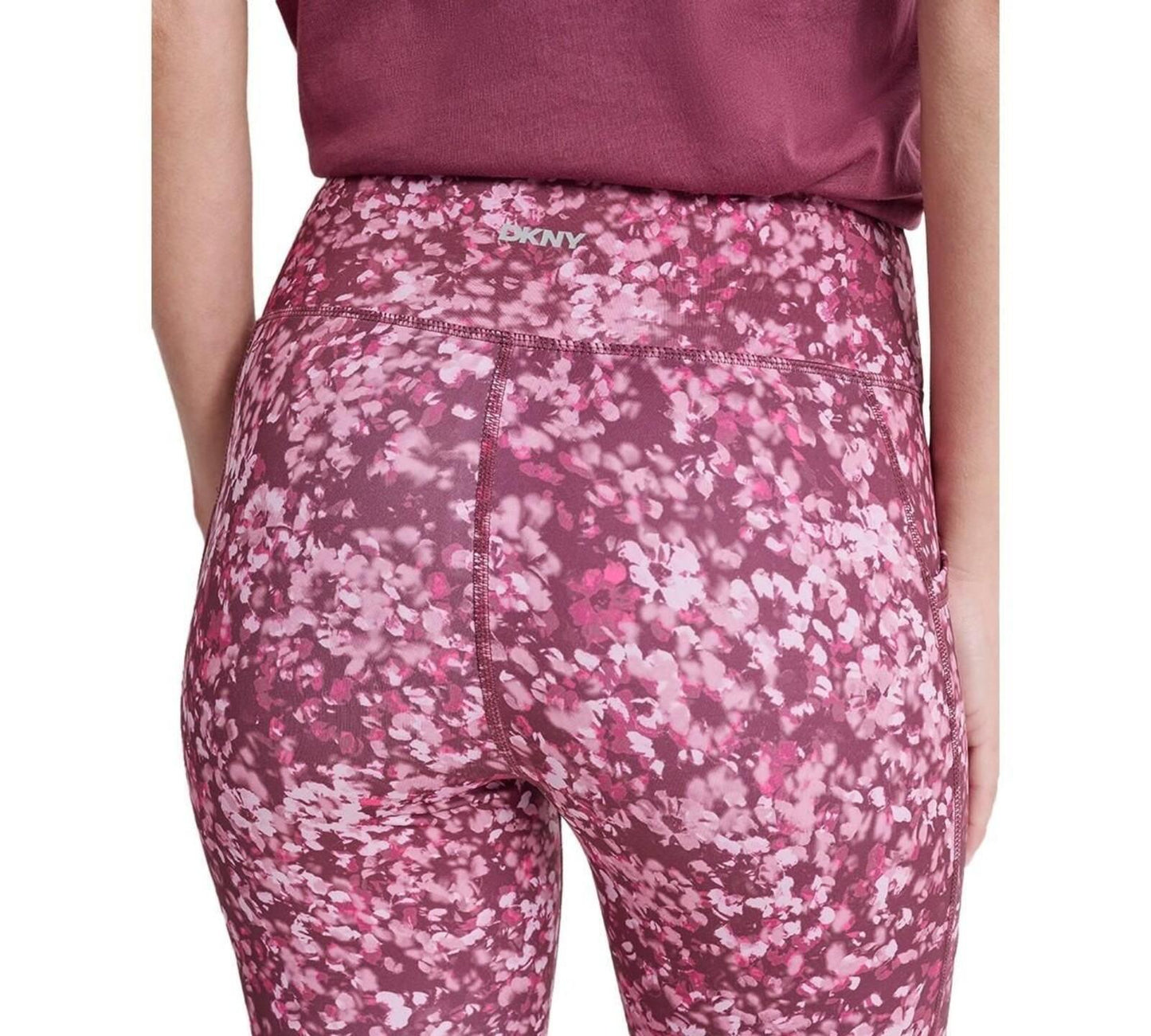 Dkny Sport Women's High-Rise Printed 7/8 Leggings - Burgundy Floral