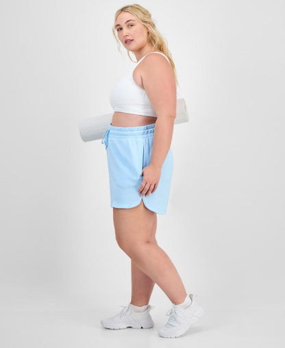ID Ideology Plus Size Solid-Color Knit Pull-on Shorts - Silent Breeze
