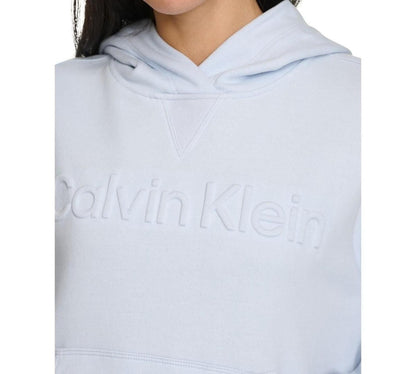Calvin Klein Women's Fleece Embossed Logo Pullover Hoodie - Spray