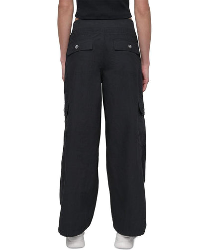 Dkny Sport Women's Cotton High-Rise Wide-Leg Cargo Pants - Black