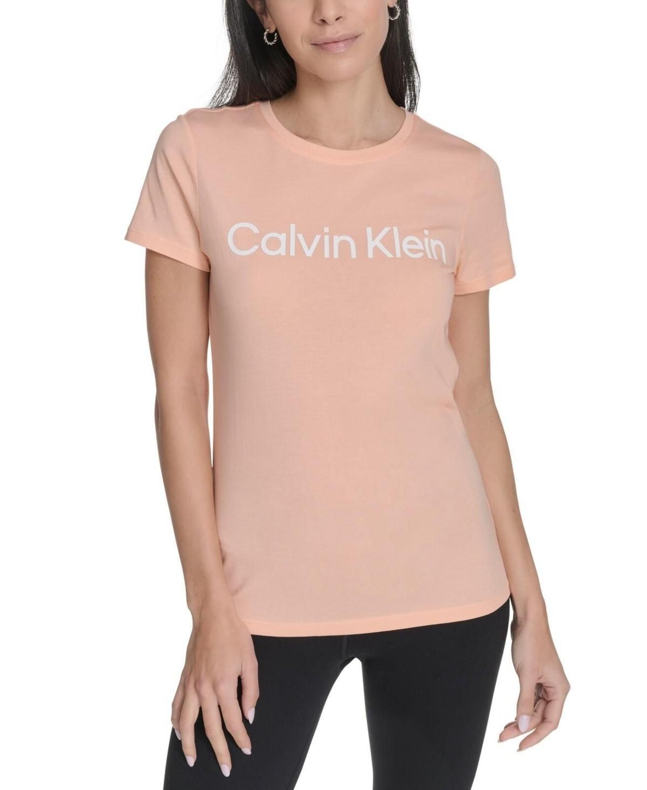 Calvin Klein Performance Women's Logo T-Shirt - Peach Nectar / White
