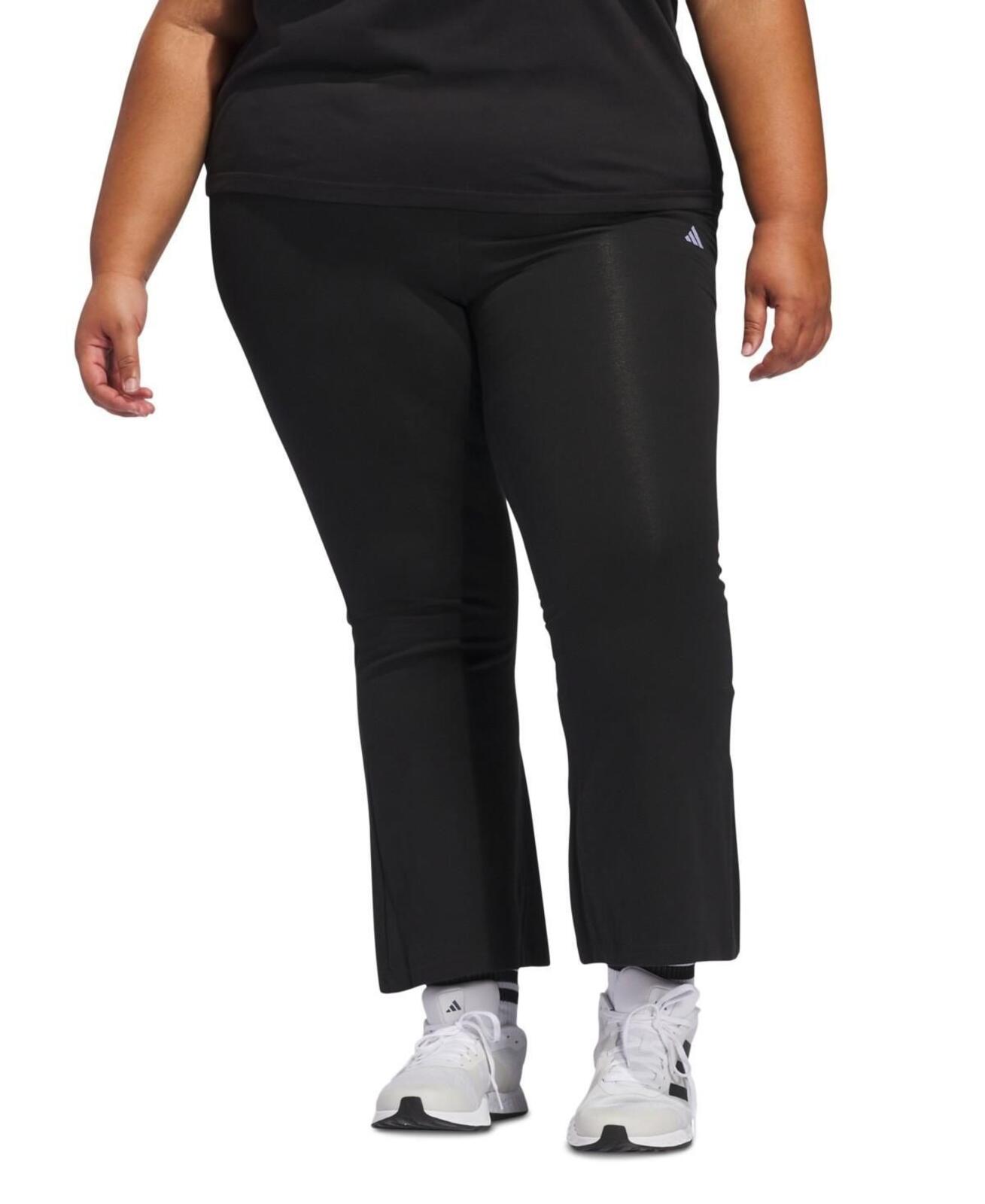 Adidas Plus Size Small Logo Flare Pants - Black
