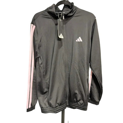 adidas Womens Multi Sprt Track Zip Up - 3 Stripe - Black/Pink XL