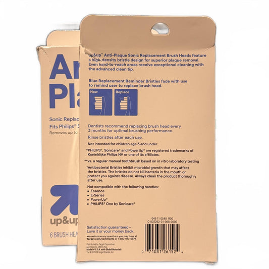 Sonic Toothbrush Replacement Brush Heads - 12 brushes| 2 Packs of 6 - Fits Philip Sonicare Base